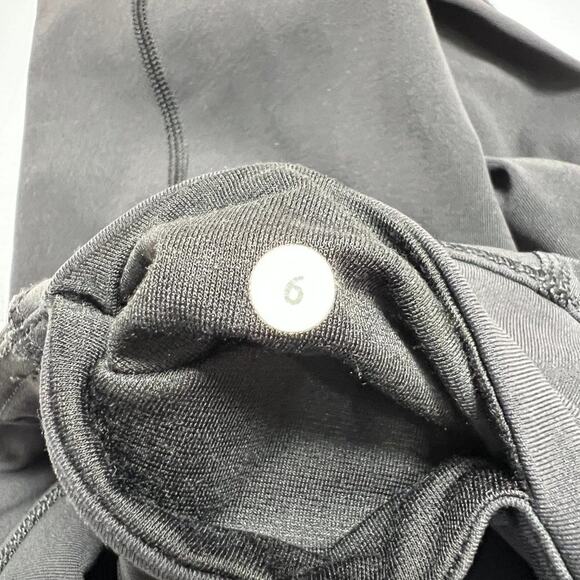 Lululemon Just Breathe Crop Leggings SIZE 6 Black Mesh Panel Pocket Yoga Pants - Picture 8 of 12